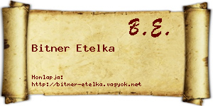Bitner Etelka névjegykártya
